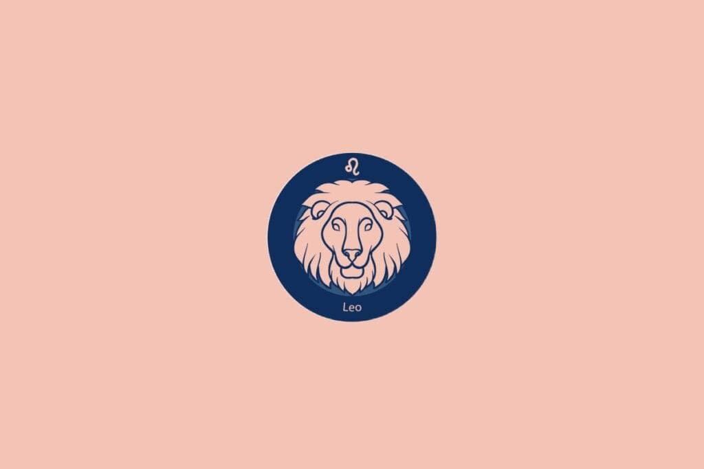 Ilustração do signo de Leão com uma cabeça de leão