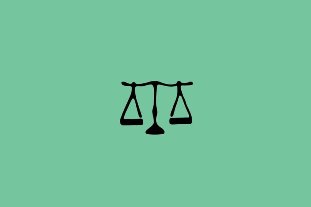 Ilustração do signo de Libra com uma balança equilibrada