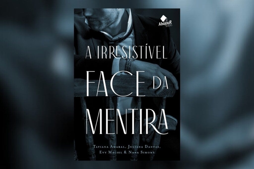 Foto de um homem de terno virado de lado na capa do livro "A irresistível face da mentira"