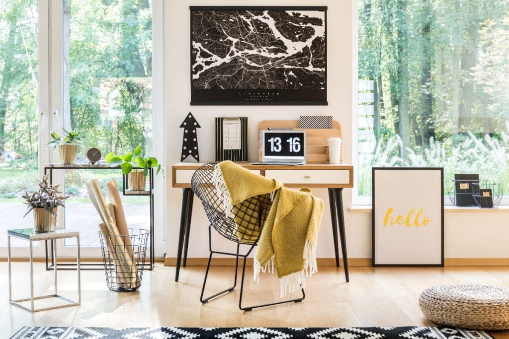 Cores metalizadas na decoração do home office