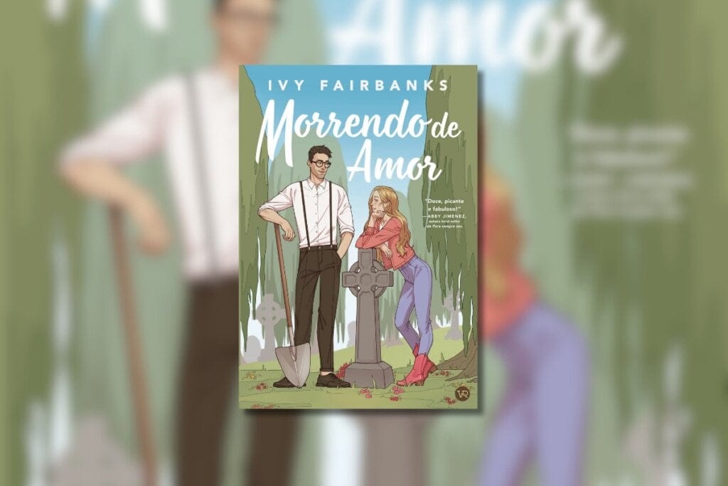 Capa do livro "Morrendo de amor" com a ilustração de um casal em um jardim 