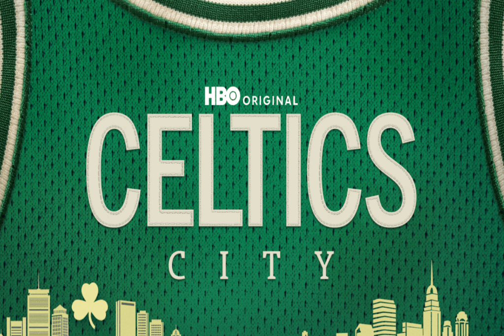 Imagem de uma camiseta do Celtics com o nome do documentário 