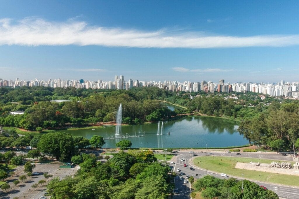Vista de cima do Parque Ibirapuera em São Paulo