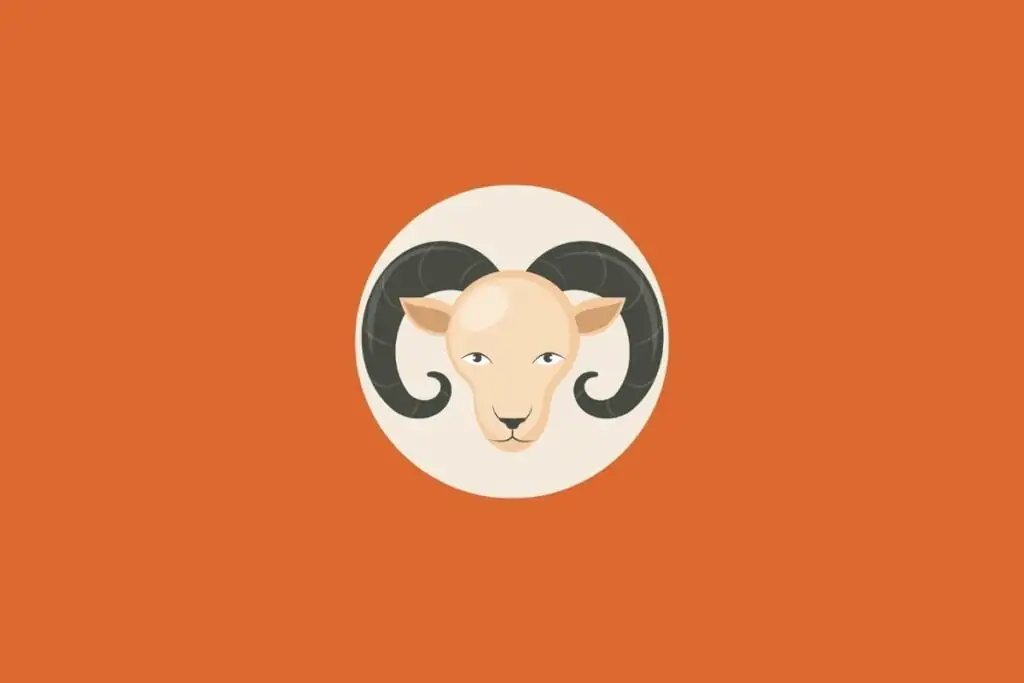 Ilustração de um carneiro em um fundo laranja