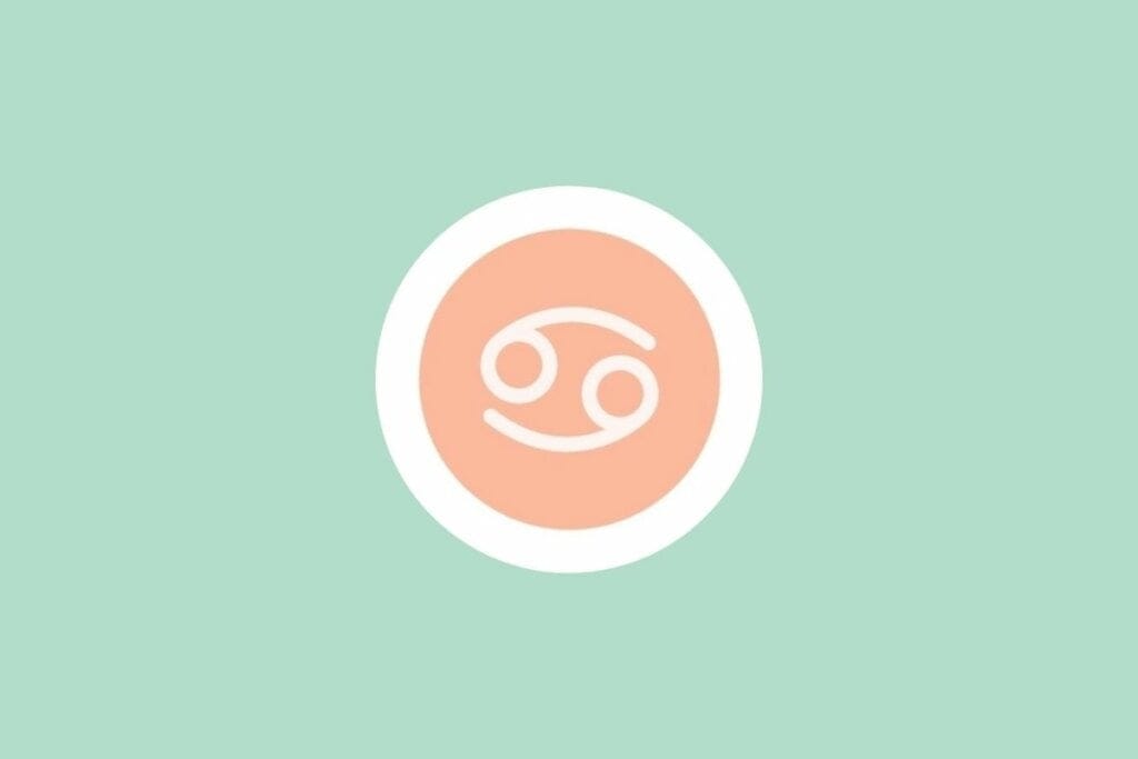 Ilustração do signo de câncer em um fundo verde-claro