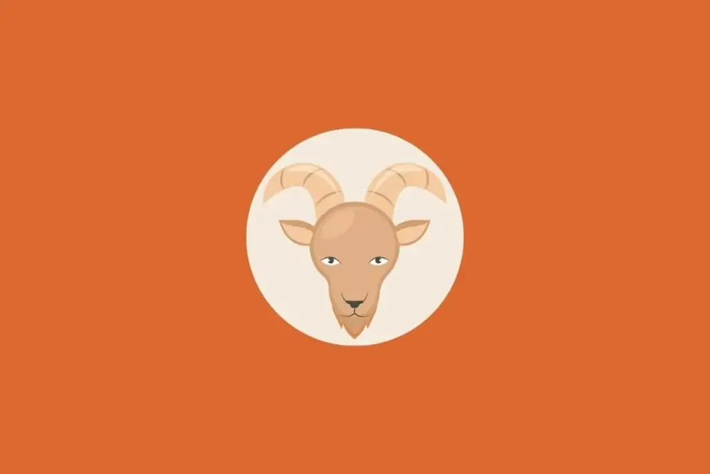 Ilustração de uma cabra em um fundo laranja