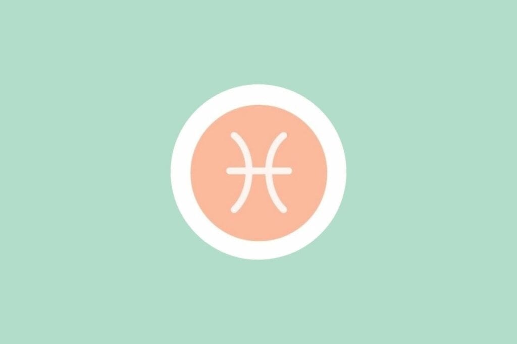 Ilustração do signo de peixes em um fundo verde-claro