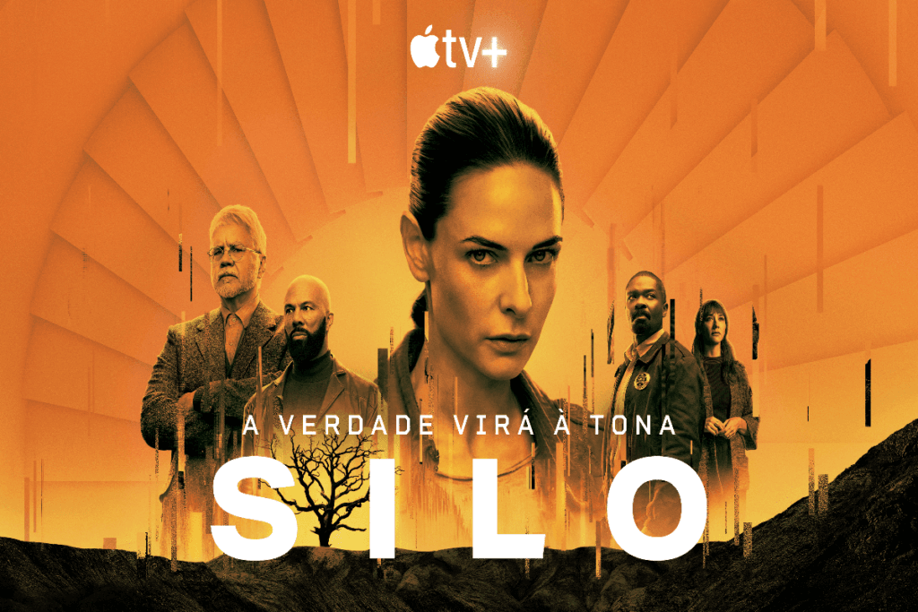 Poster com o nome da série e personagens ao redor de uma imagem da protagonista